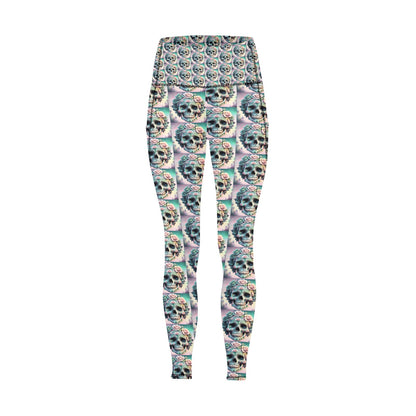 Pastel Skull Leggings with Pockets