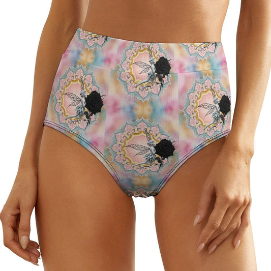 Black Rose Fairy High Waisted Briefs