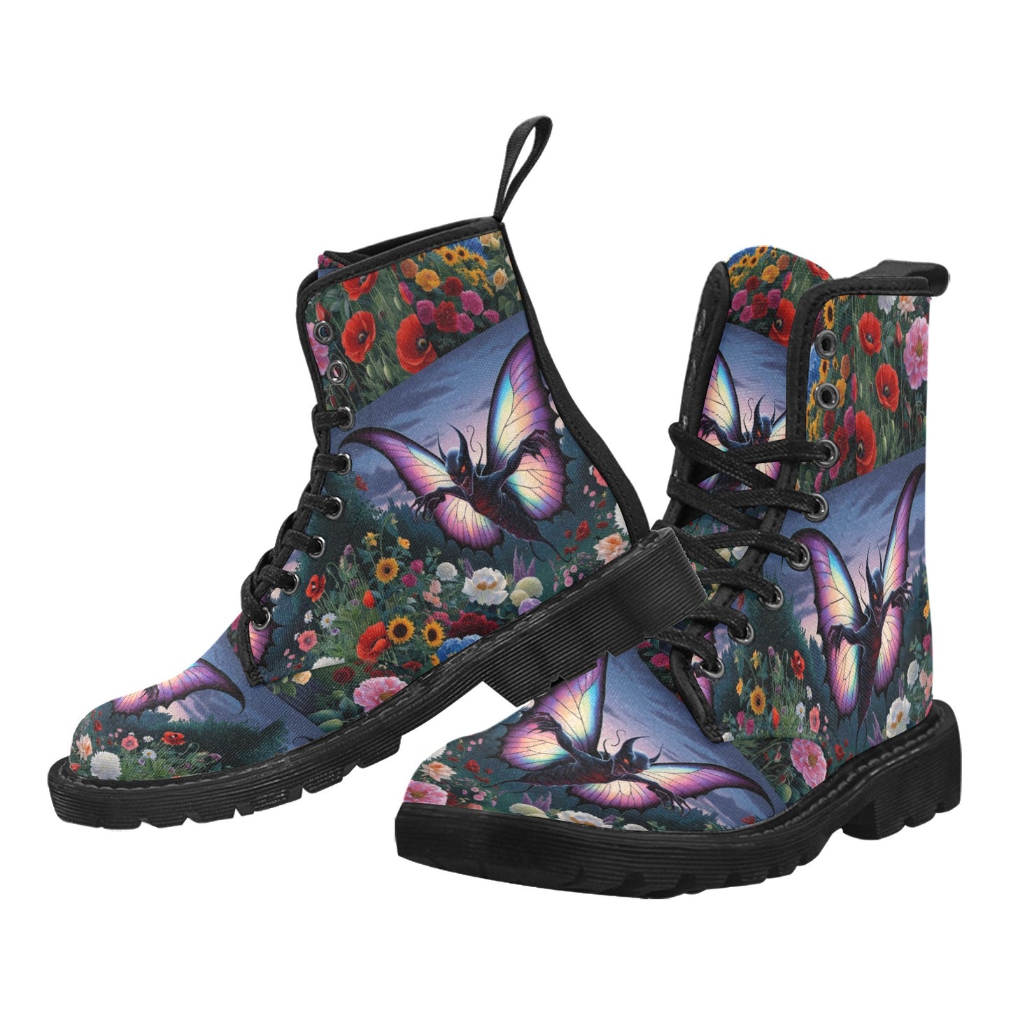 Savage Butterfly Women's Lace Up Canvas Boots