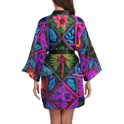 Vivid Xanthorrhoea Short Kimono Robe