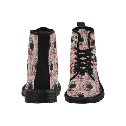 Pastel Dragon Women's Lace Up Canvas Boots