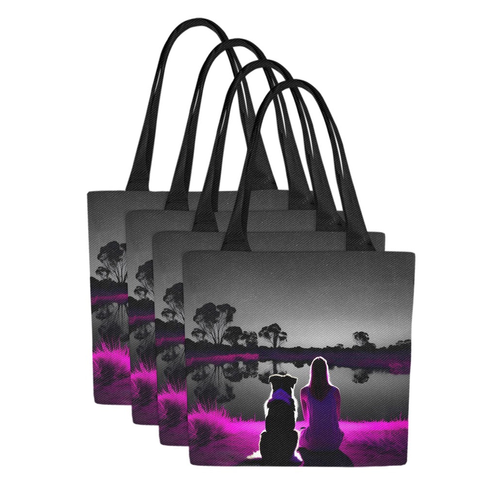 Set of 4 Signature Print Shopping Totes