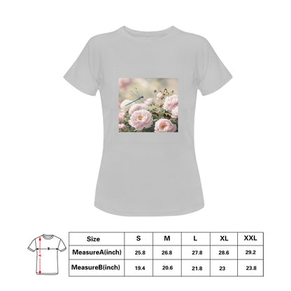 Peony Front and Back Print T-shirt