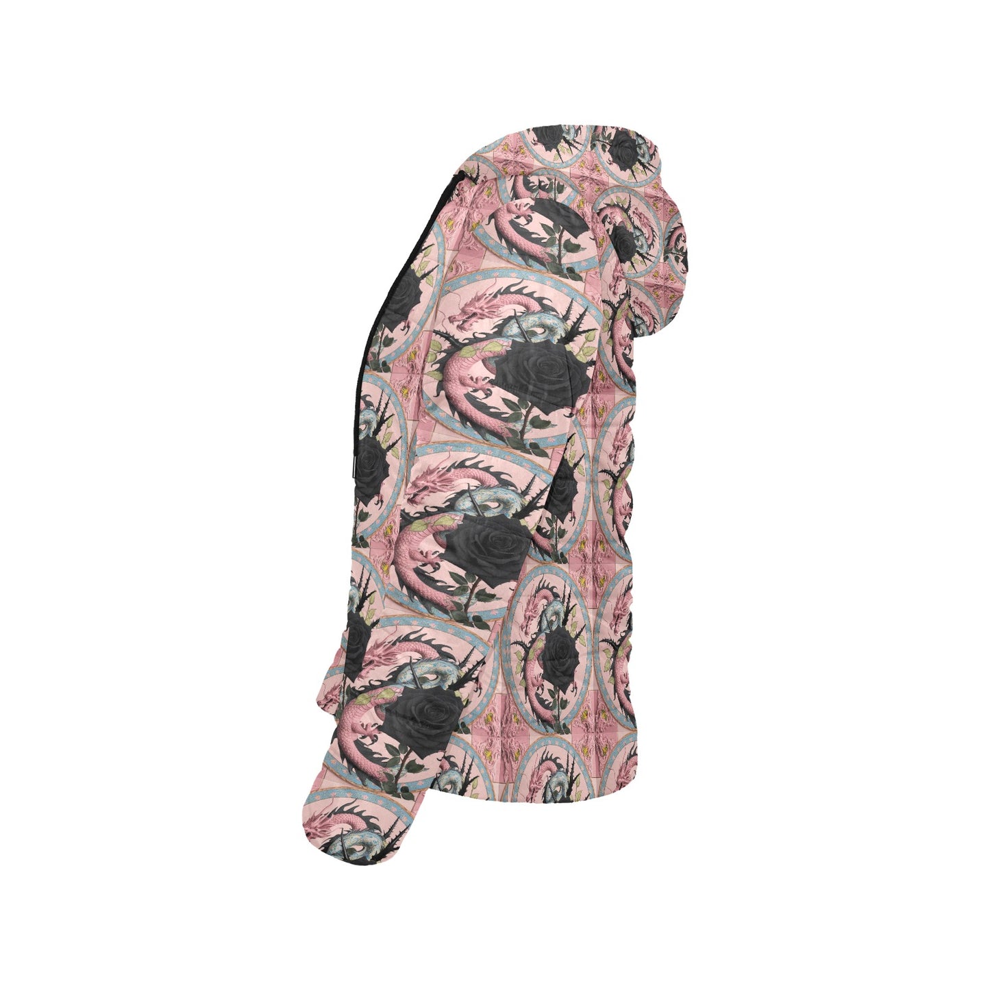 Pastel Dragon Hooded Puffer Jacket