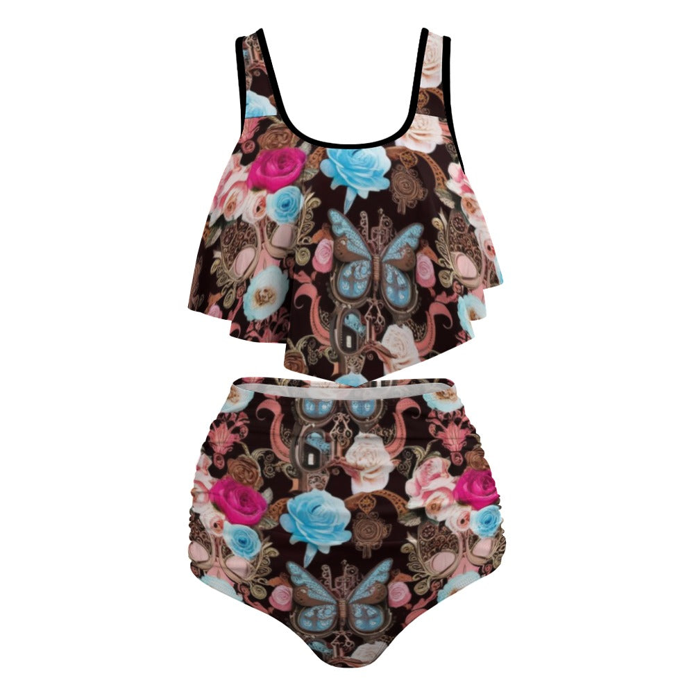 Curvy 2 Piece Vintage Butterfly Togs