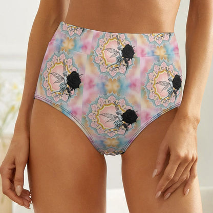 Black Rose Fairy High Waisted Briefs