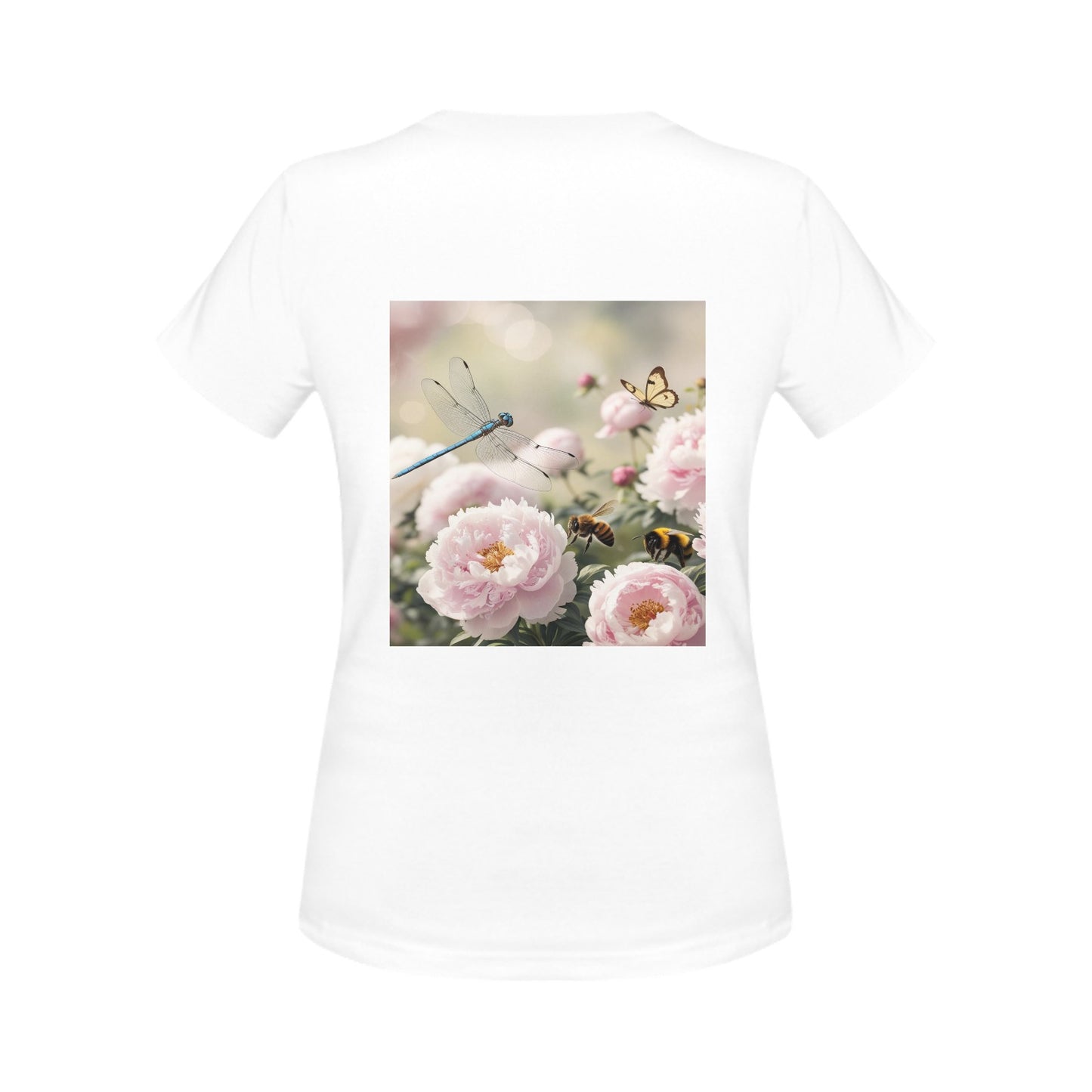 Peony Front and Back Print T-shirt