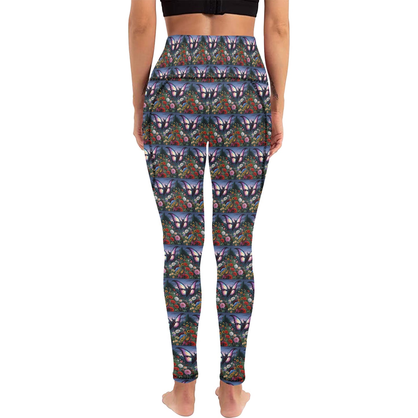 Savage Butterfly Leggings With Pockets