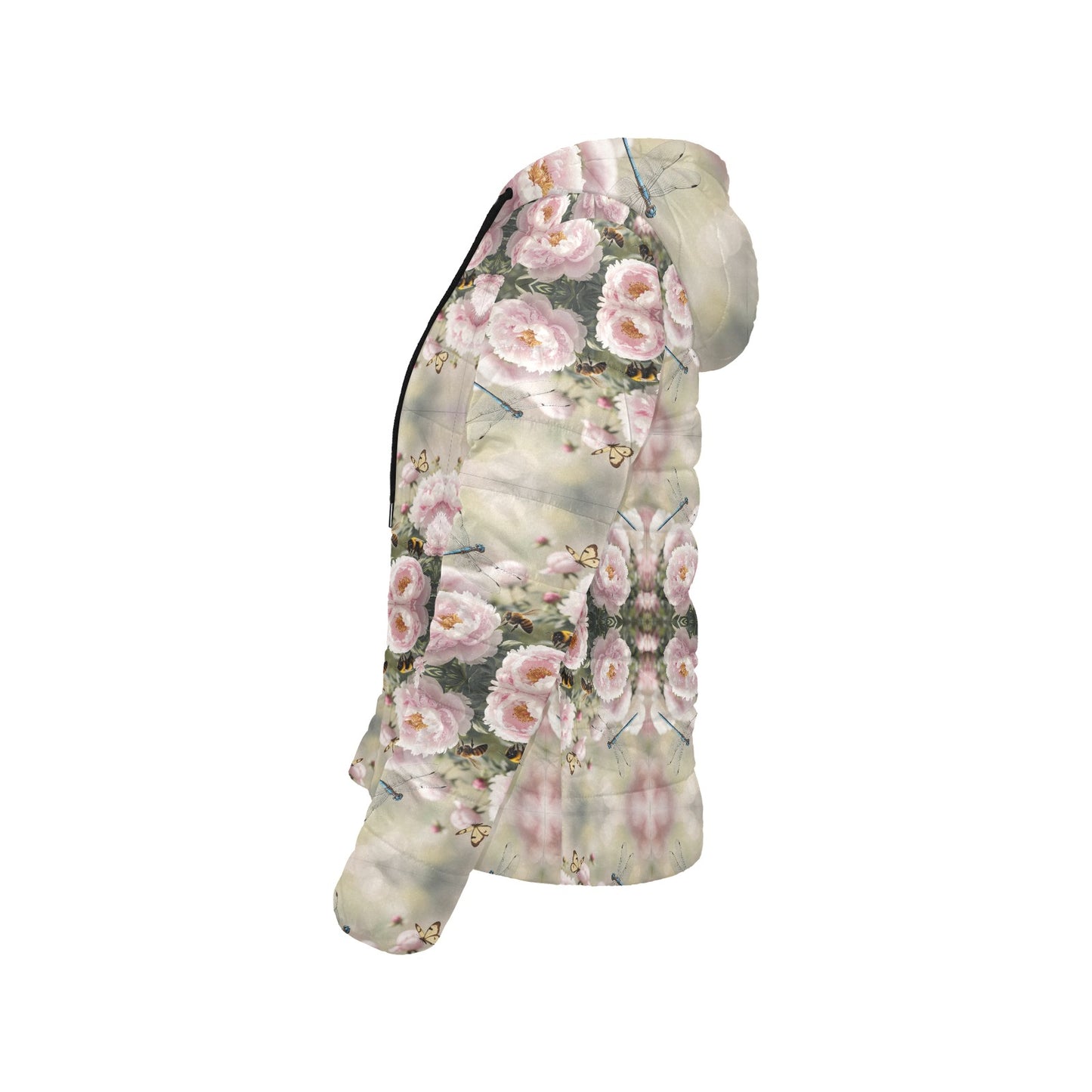 Peony Kaleidoscope Hooded Puffer Jacket