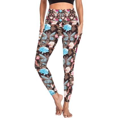 Vintage Butterfly Leggings with Pockets