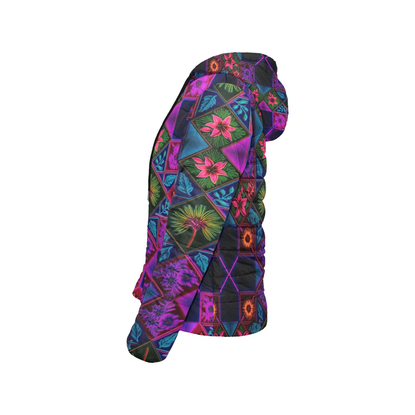 Vivid Xanthorrhoea Hooded Puffer Jacket