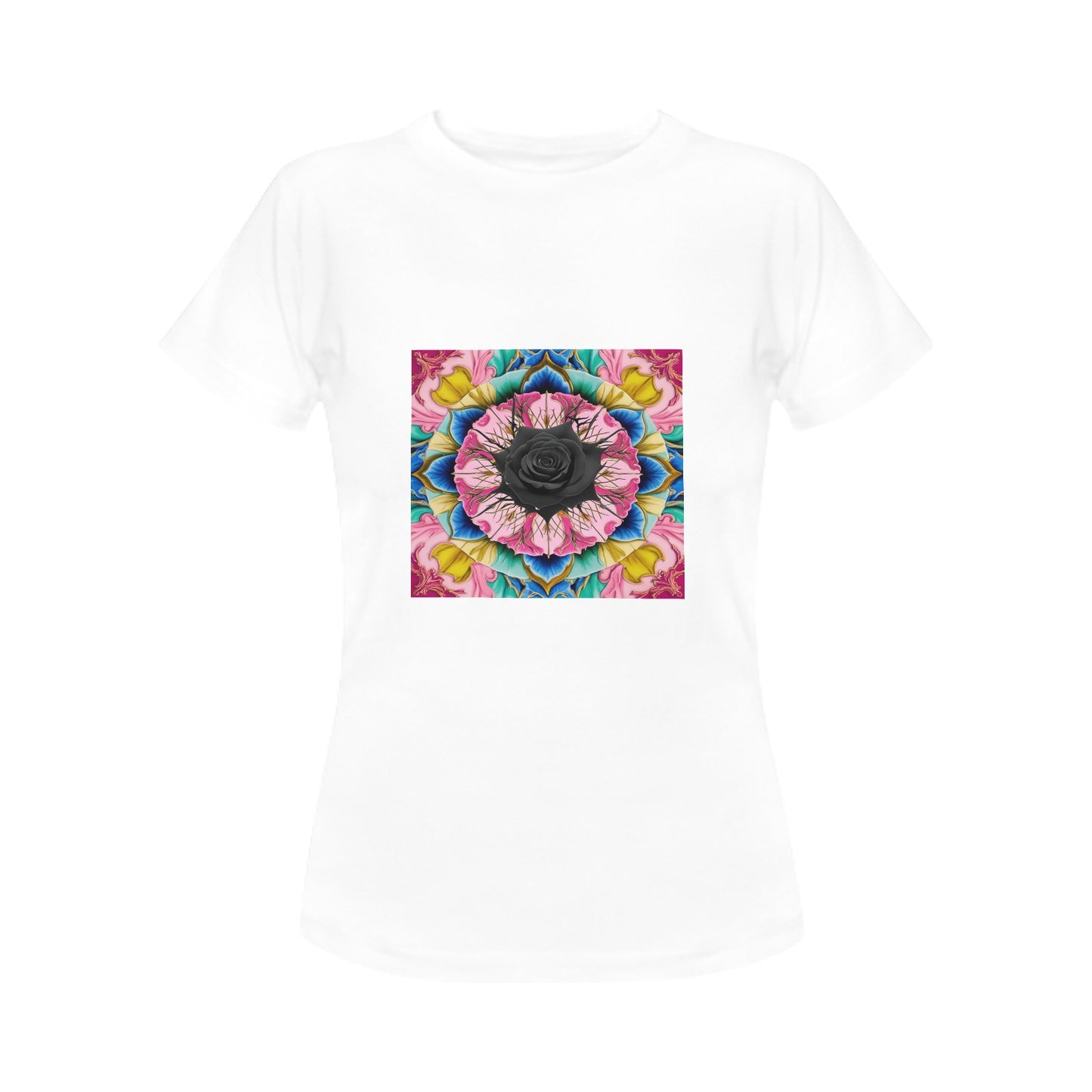 Black Rose Bright Print T-shirt