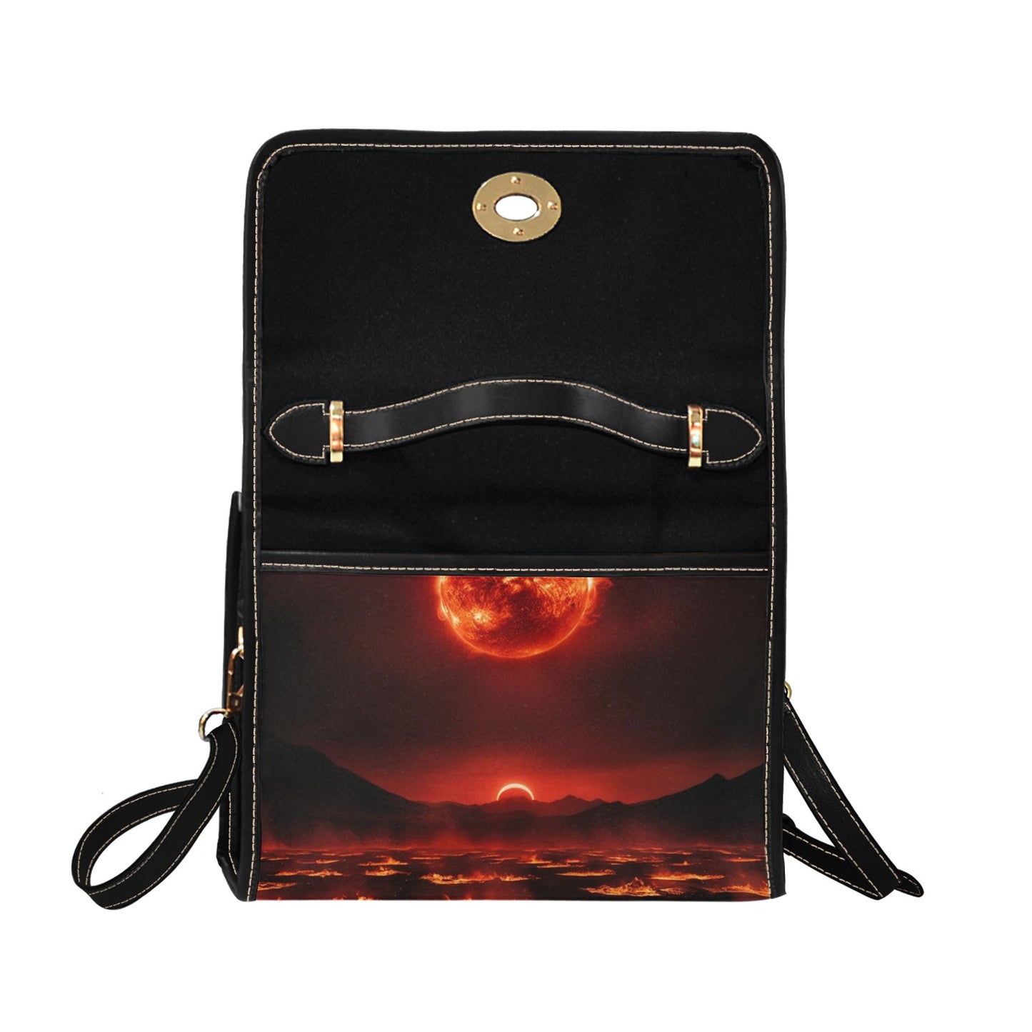 Scorched Earth Handbag with Lock Clasp