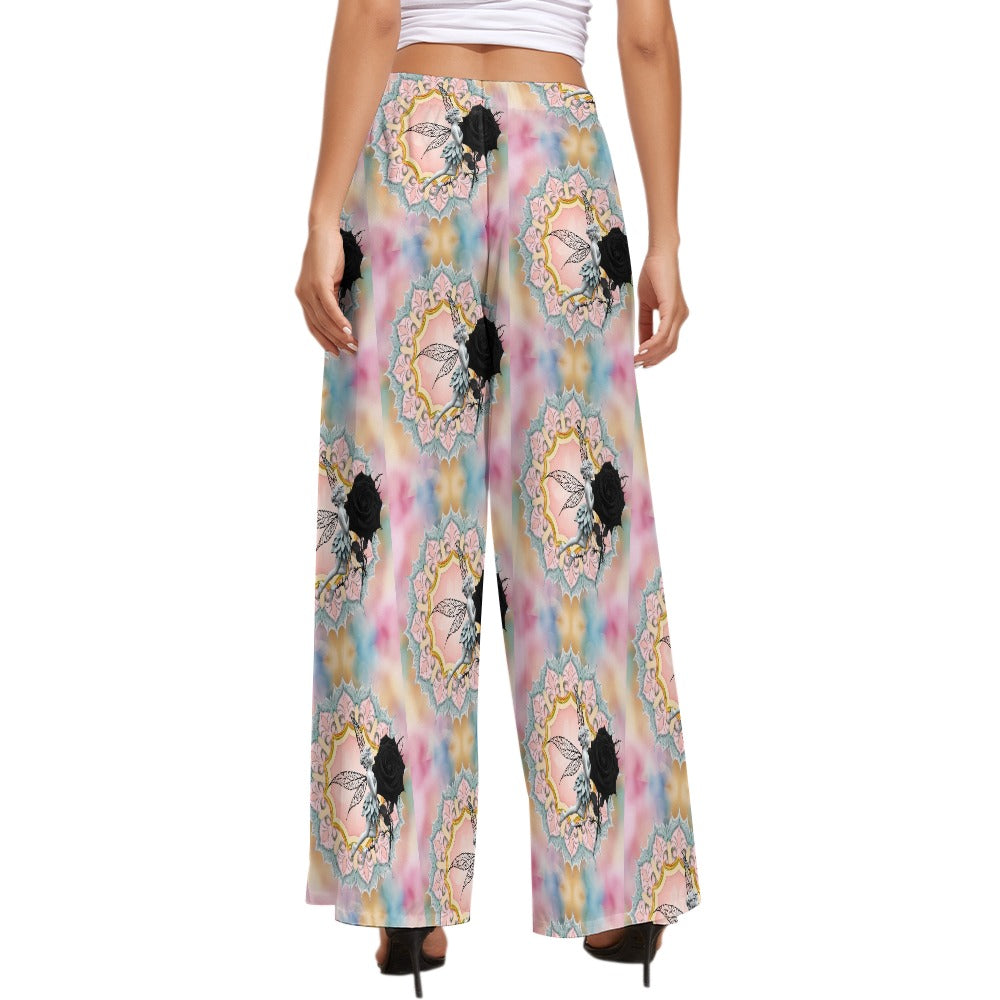 Black Rose Fairy Wide Leg Pants