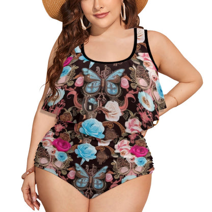 Curvy 2 Piece Vintage Butterfly Togs