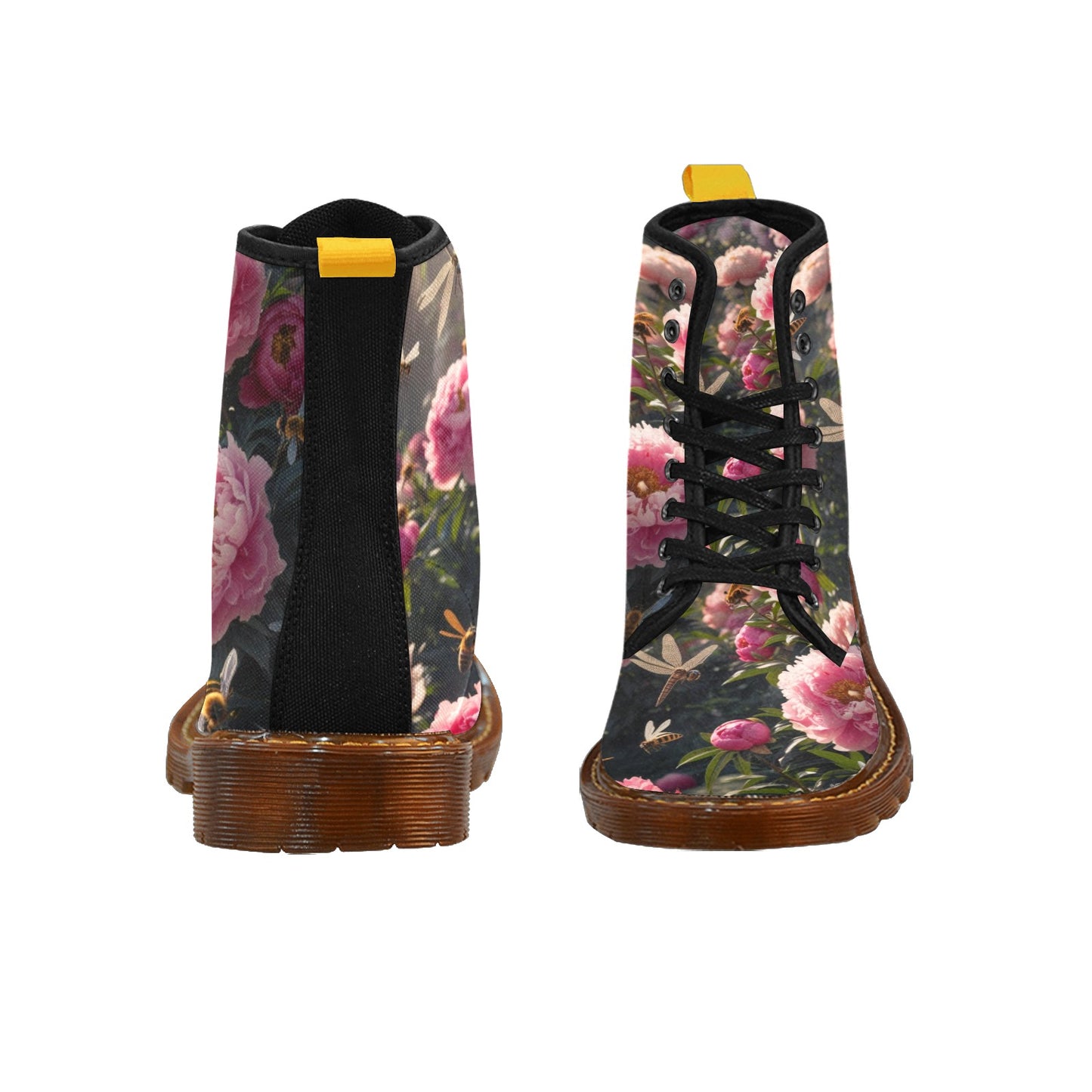 Bloom Gone Wild Lace Up Canvas Boots