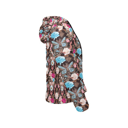 Vintage Butterfly Hooded Puffer Jacket
