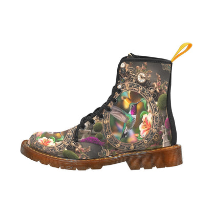 Hummingbird Lace Up Canvas Boots