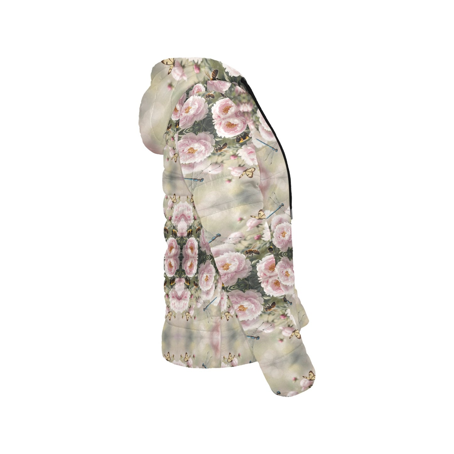 Peony Kaleidoscope Hooded Puffer Jacket