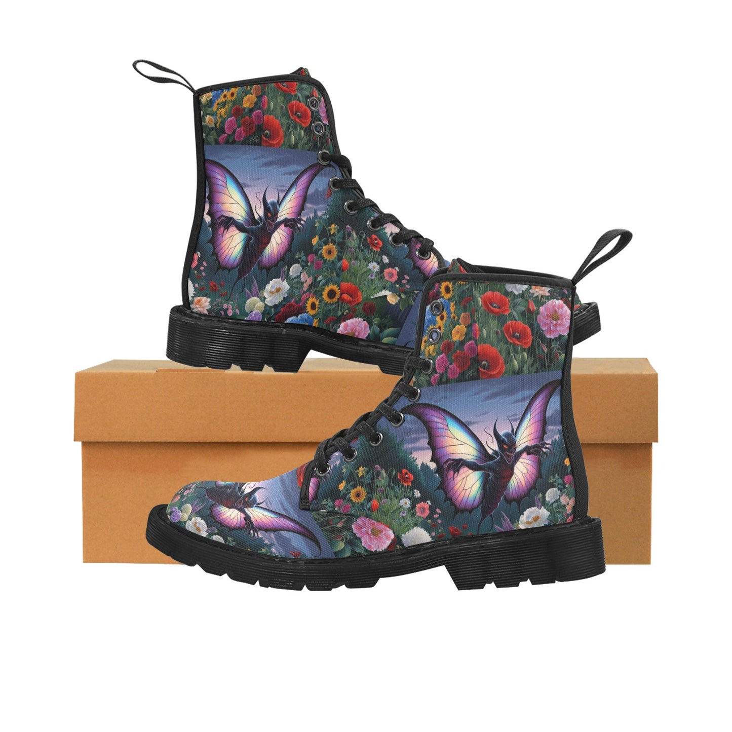 Savage Butterfly Women's Lace Up Canvas Boots