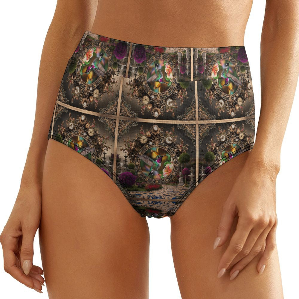 Hummingbird Tile High Waisted Brief Undies