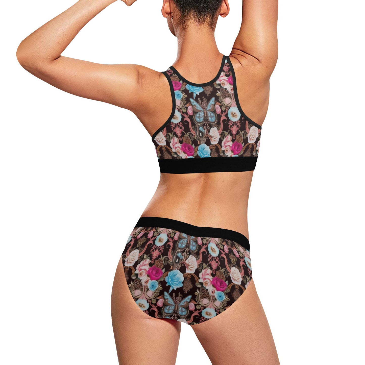 Vintage Butterfly Sports Bra & Undies Set