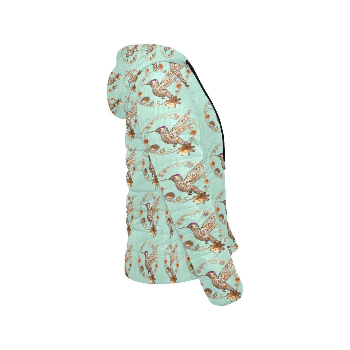 Mint Hummingbird Hooded Puffer Jacket