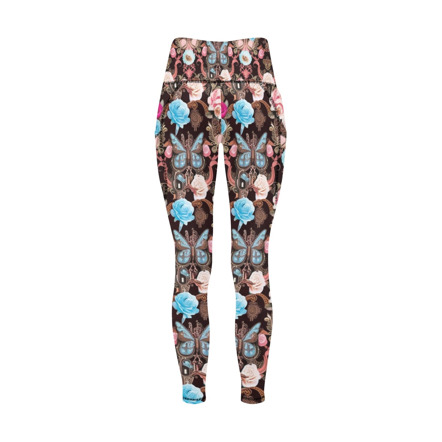 Vintage Butterfly Leggings with Pockets