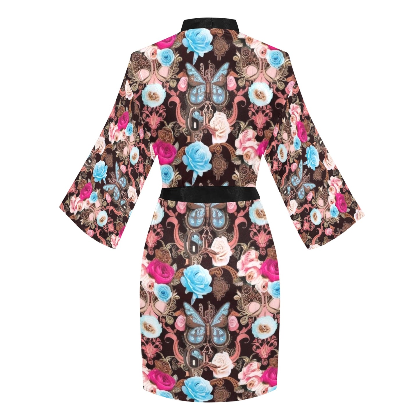 Vintage Butterfly Short Kimono Robe