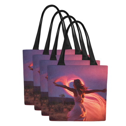 Set of 4 Signature Print Shopping Totes