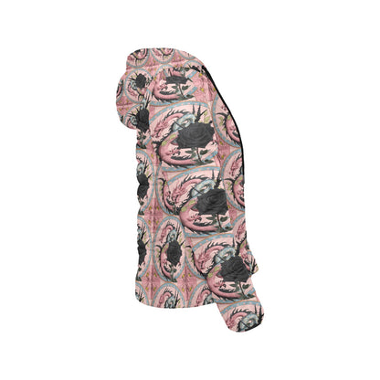 Pastel Dragon Hooded Puffer Jacket