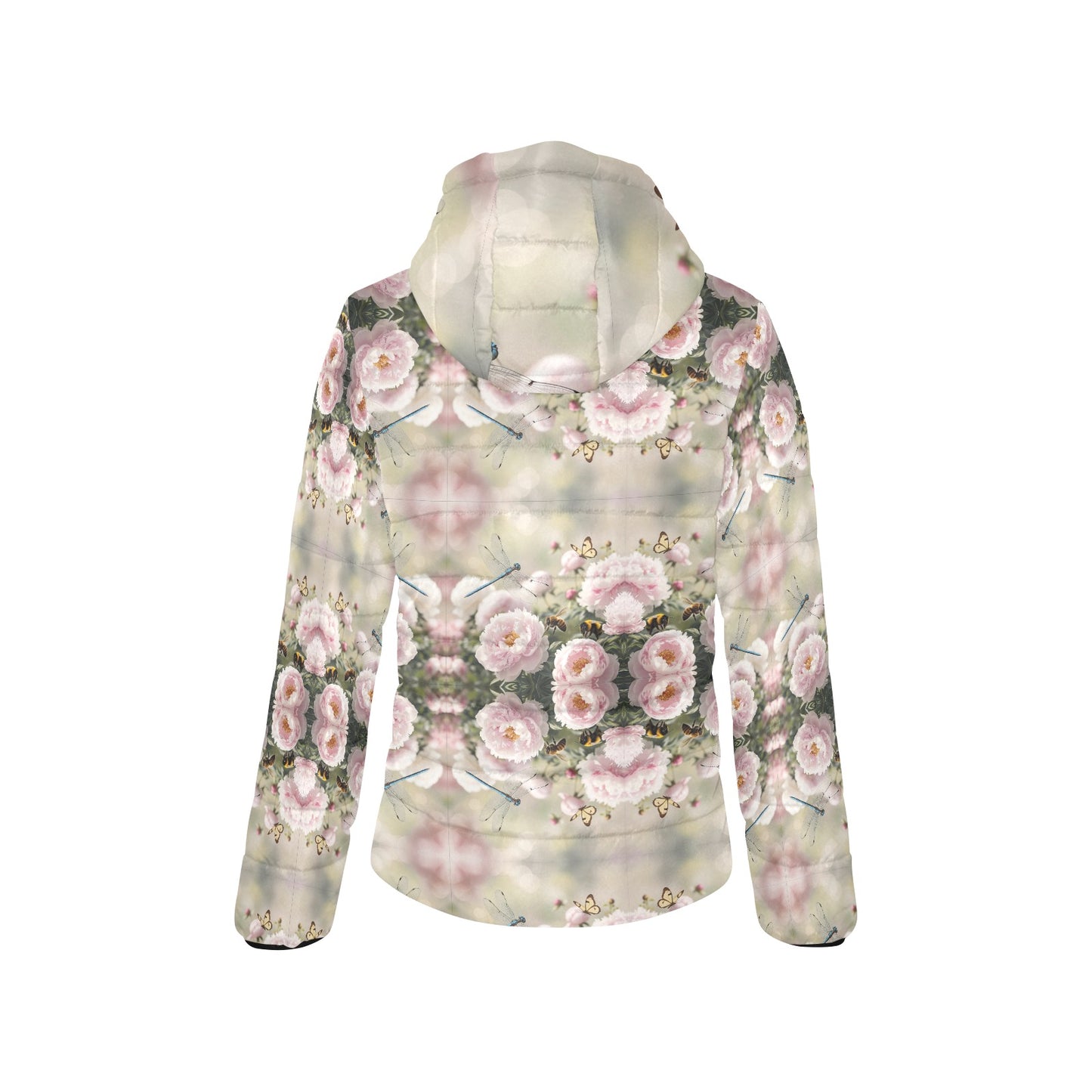 Peony Kaleidoscope Hooded Puffer Jacket