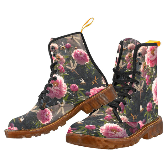 Bloom Gone Wild Lace Up Canvas Boots