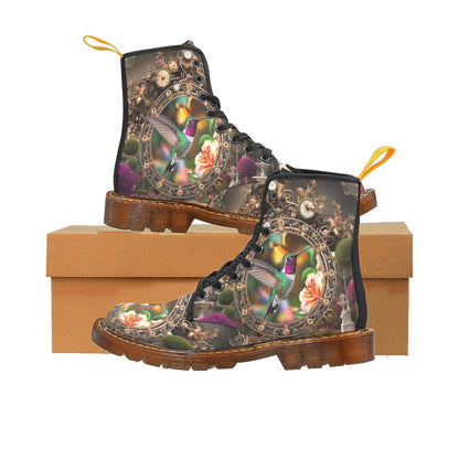 Hummingbird Lace Up Canvas Boots