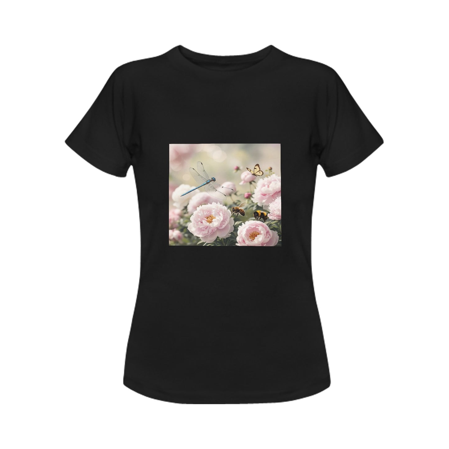 Peony Front and Back Print T-shirt