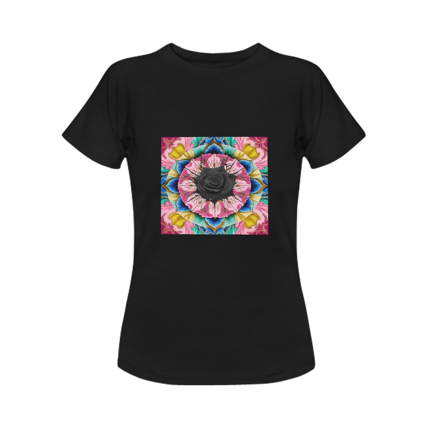 Black Rose Bright Print T-shirt