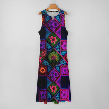 Vivid Xanthorrhoea Sleeveless Long Dress