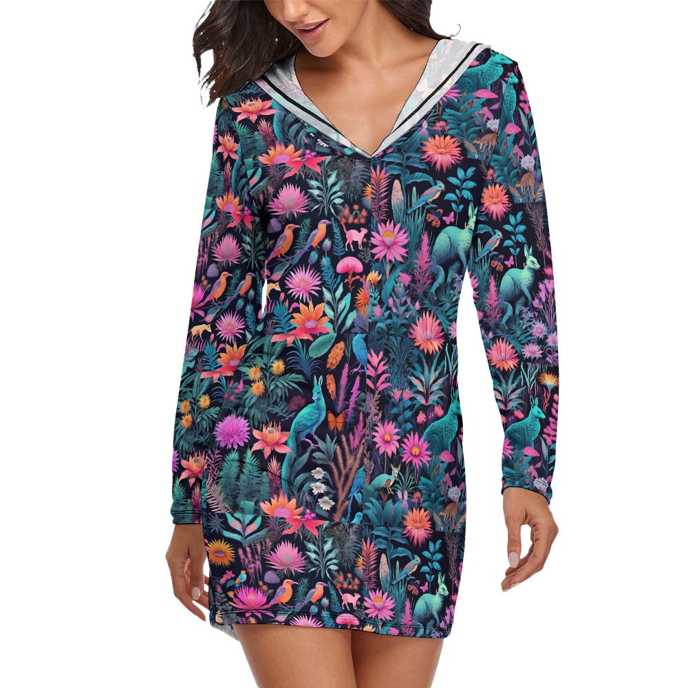 Neon Aussie Loungewear Hoodie Dress