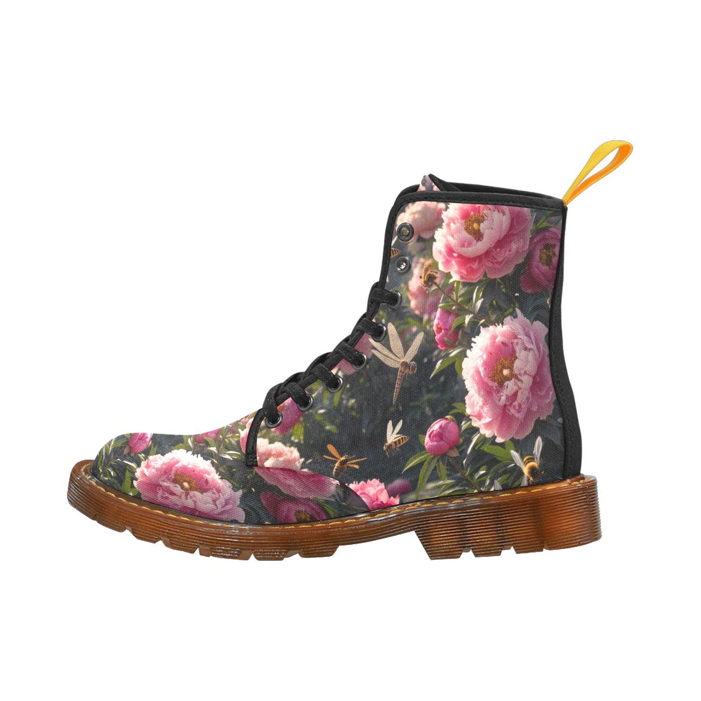 Bloom Gone Wild Lace Up Canvas Boots