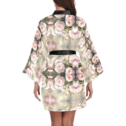 Peony Kaleidoscope Short Kimono Robe