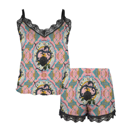 Black Rose Dragon Camisole Pyjama Set