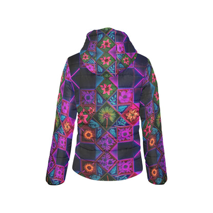 Vivid Xanthorrhoea Hooded Puffer Jacket