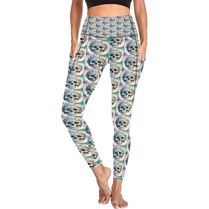 Pastel Skull Leggings with Pockets