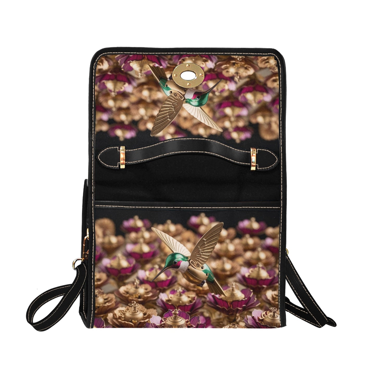 Clockwork Flowers Handbag with Lock Clasp