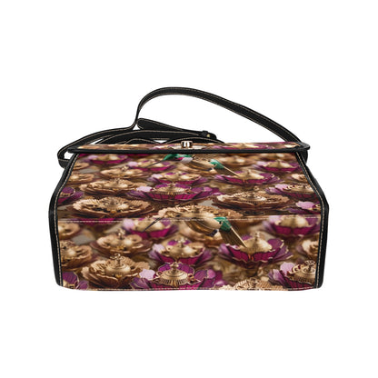 Clockwork Flowers Handbag with Lock Clasp