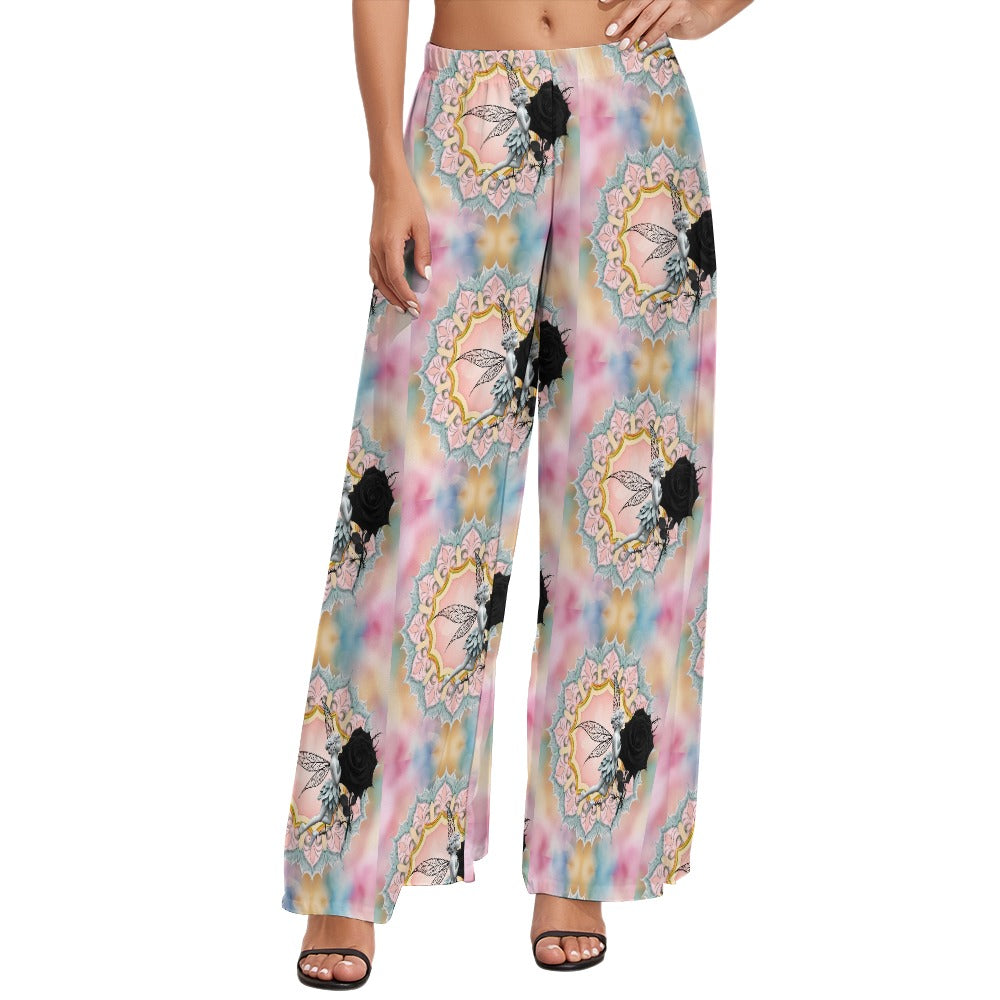 Black Rose Fairy Wide Leg Pants